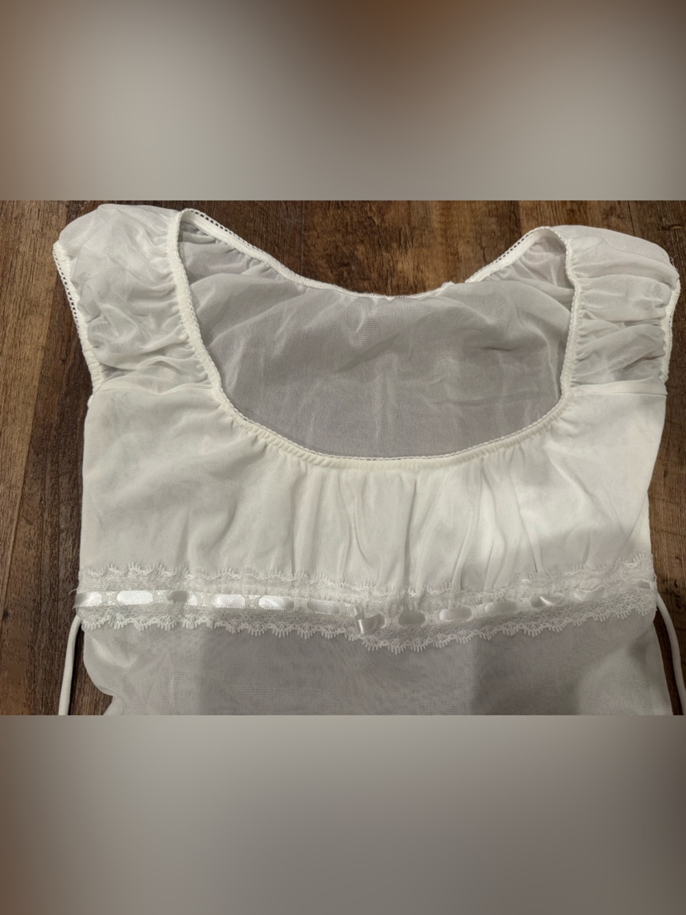 Anthropologie women’s small white sheer top - Picture 2 of 6